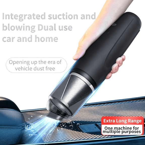 Pro Handheld Car Vacuum Cleaner - 13000Pa Powerful Suction, 5-in-1 Cordless Portable Vac for Home Whole house cleaning & Auto, with Blowing, Inflating, Brushing, LED Light