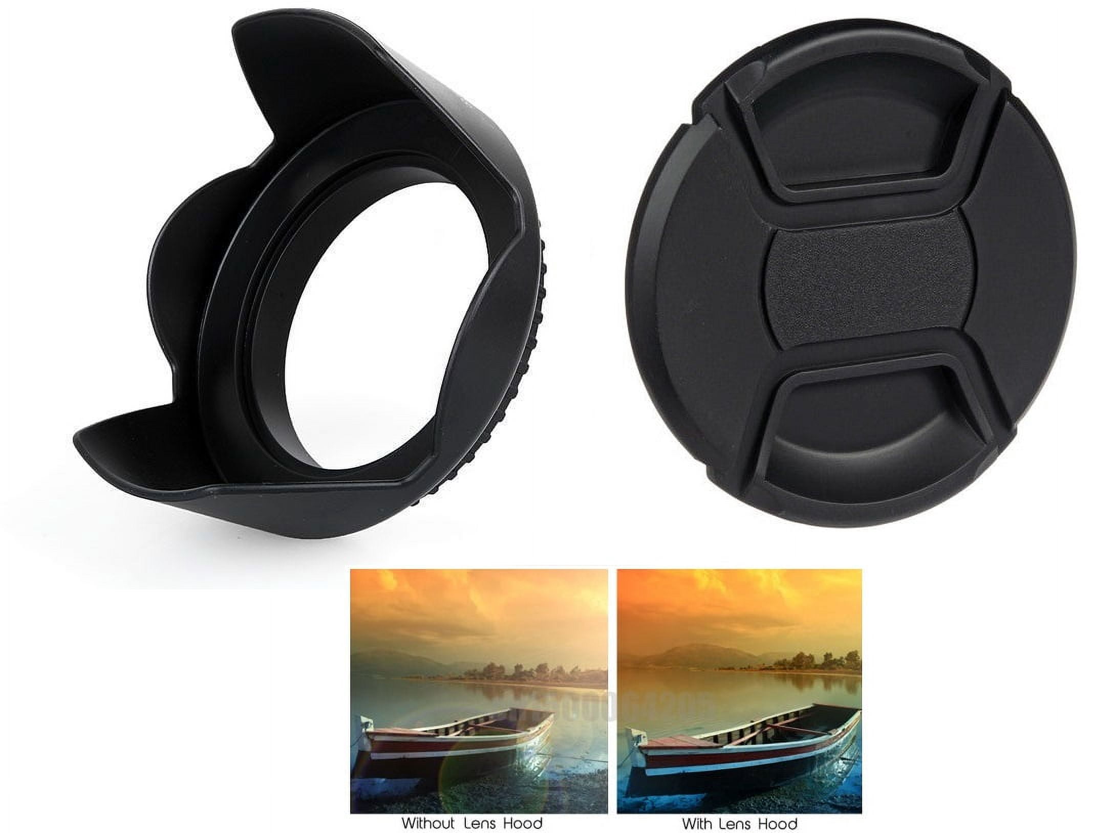 Pro Hard Lens Hood 58mm With Clamp Collar For Canon EOS Rebel T5i Sl1 T6i T6s