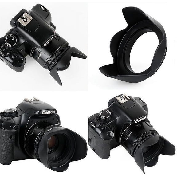 Pro Hard Lens Hood with Collar Clamp for Canon EOS M100 M6 M50 M200 (49mm Compatible)