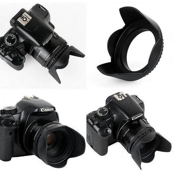 Pro Hard Lens Hood with Collar Clamp for Canon Powershot SX40 SX50 SX60 SX70 HS (Adapter Included)