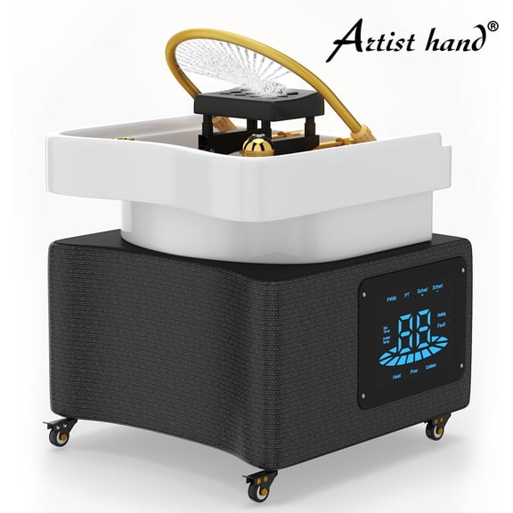 Pro Head Spa Equipment Shampoo Bowl with LED Lights Therapy,Water Circulation,Constant Temperature System for Barber Shop Beauty Spa(Black)