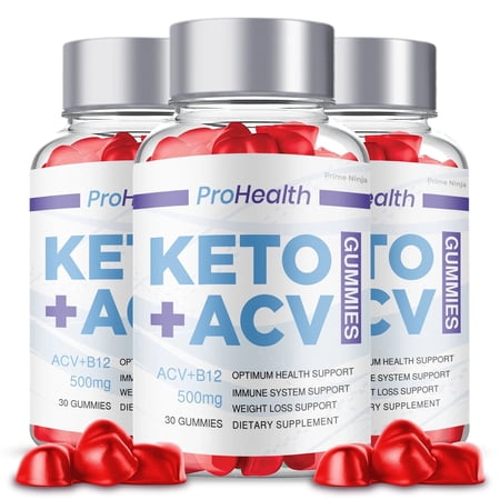 Pro Health Keto ACV Gummies, Maximum Strength with Apple Cider Vinegar, 1 Month Supply Dietary Supplement Made in USA (3 Pack)