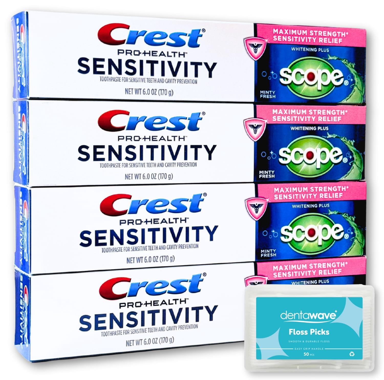 Pro Action Toothpaste Pro Health Sensitivity Toothpaste with Whitening Plus Scope 6 oz (Pack ...