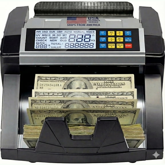 Pro High-Speed Digital Bill Counter with UV/MG/IR Counterfeit Detection
