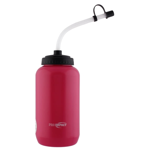 Pro Impact Squeezable Water Bottle Bendable Long Straw - LDPE BPA Free Plastic - Hydration for Baseball Hockey Gym MMA Yoga Boxing Cycling Softball Football Lacrosse (35.5 Oz.)