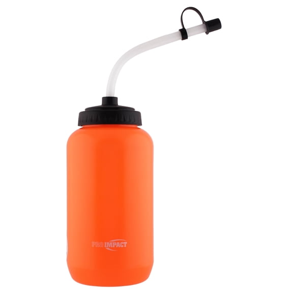 Pro Impact Squeezable Water Bottle Bendable Long Straw - LDPE BPA Free Plastic - Hydration for Baseball Hockey Gym MMA Yoga Boxing Cycling Softball Football Lacrosse (35.5 Oz.)