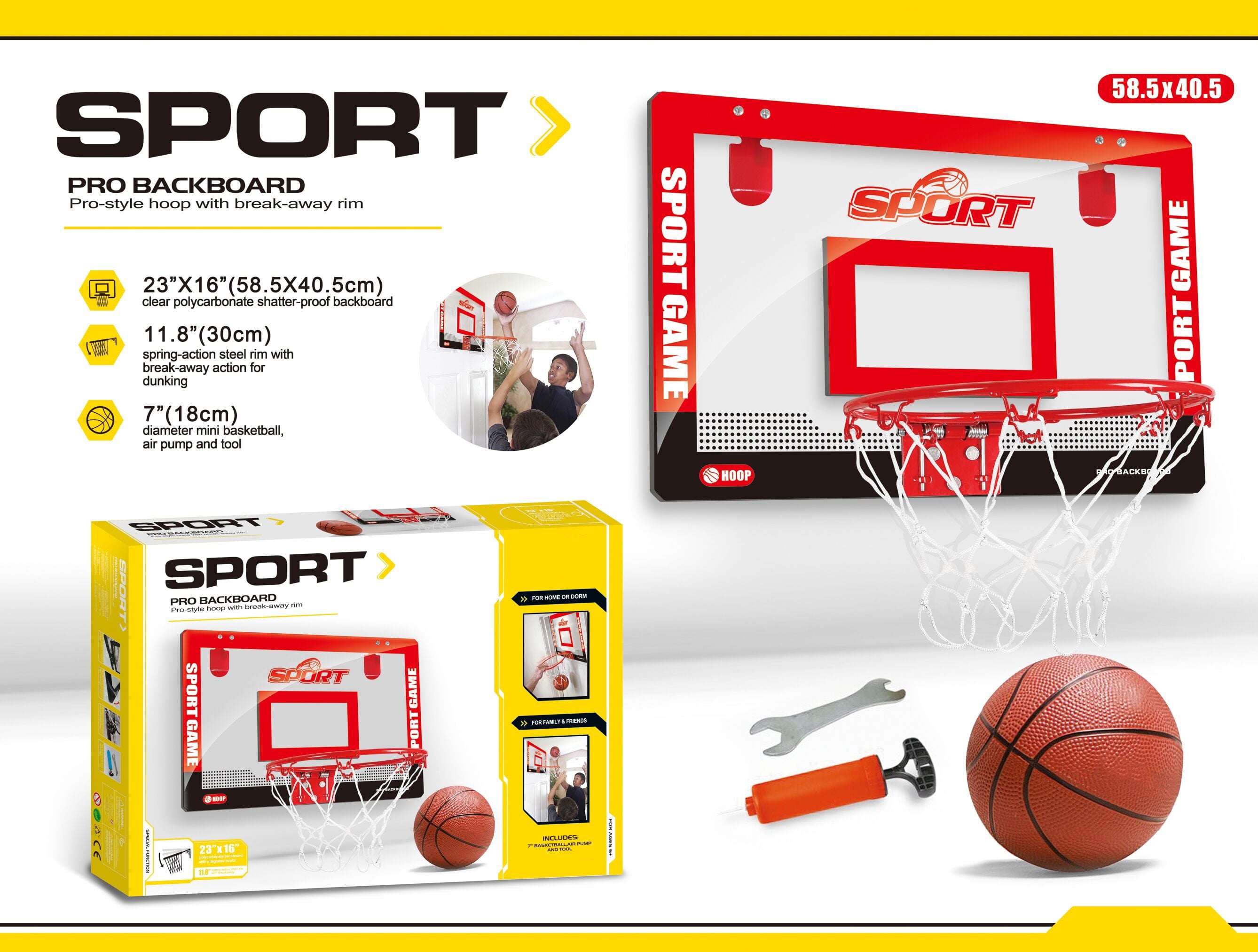Pro Indoor Basketball Hoop Toy Set
