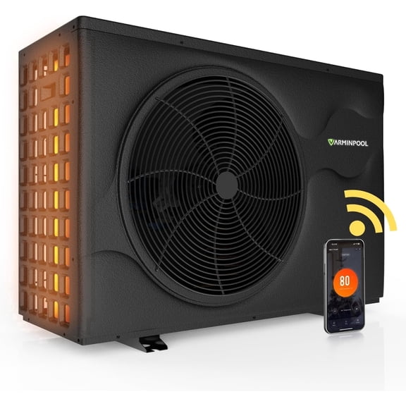 Pro Invert 65000BTU Electric Pool Heat Pump for 20,000 Gallon Above and Inground Pools, Inverter Smart Electric Pool Heater with WiFi, Timer Function, Heating & Cooling Modes, 220V, V18 Pro