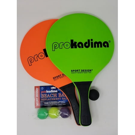 Pro Kadima Beach Paddle Bundle | 2 Paddles & 4 Balls (Green/Orange) price history and forecast - Pro Kadima PK-50Neon Green-Orange-bundle