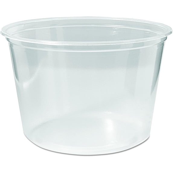 Pro-Kal PK16S-C 16 oz Capacity, 4.6" Top Width x 3.5" Bottom Width x 3" Height, Clear Polypropylene Microwavable Deli Container w/o Lid (Case of 500)