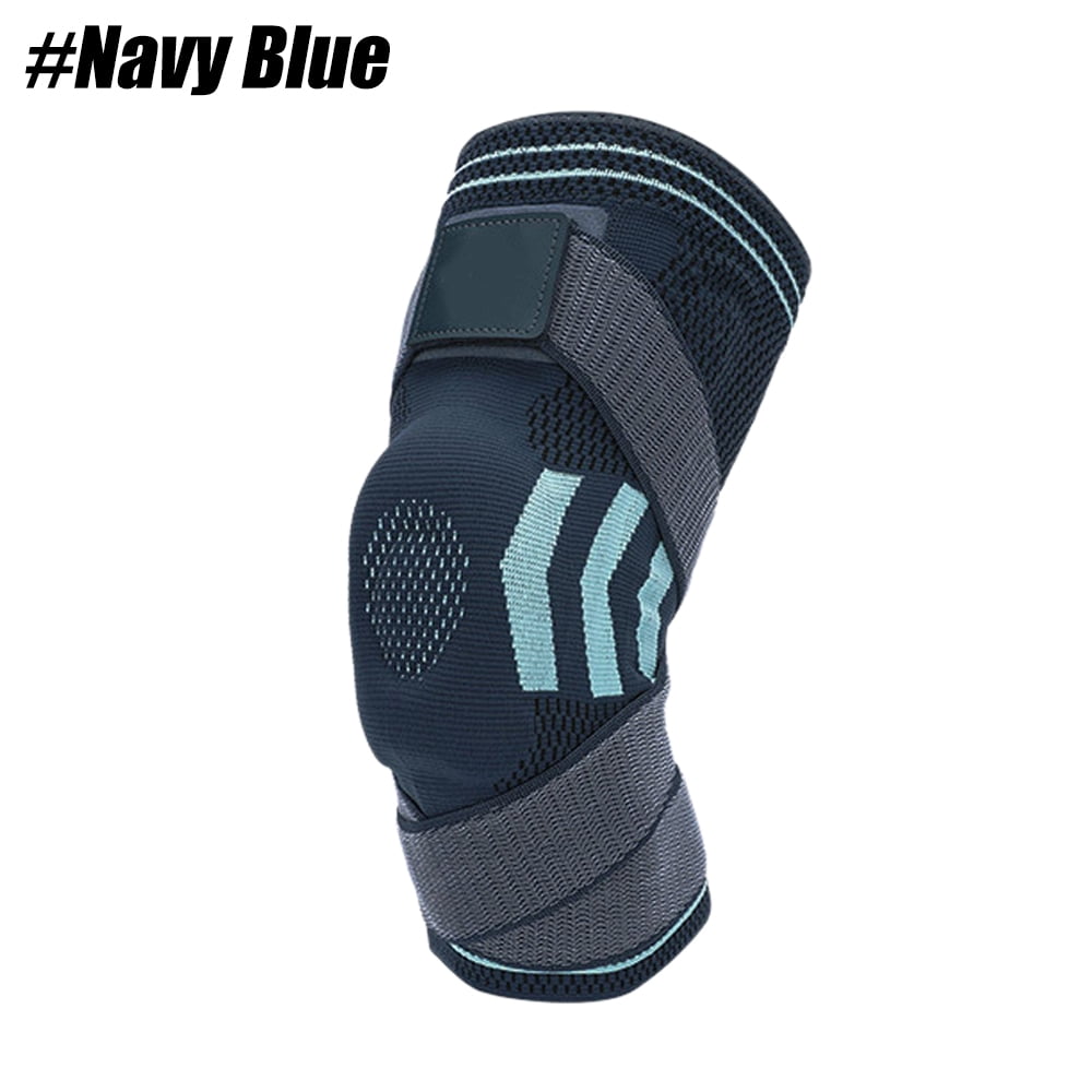 Pro Knee Brace with Silicone Pad & Spring Support - Adjustable Compression Sleeve for Joint Pain Relief, Sports Injury Recovery