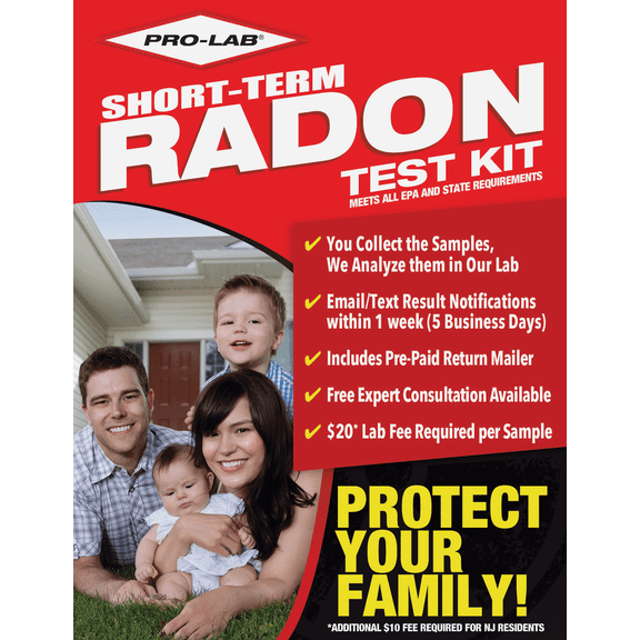Pro Lab Radon Gas Test Kit - Single Pack Residential Use, Standard Application