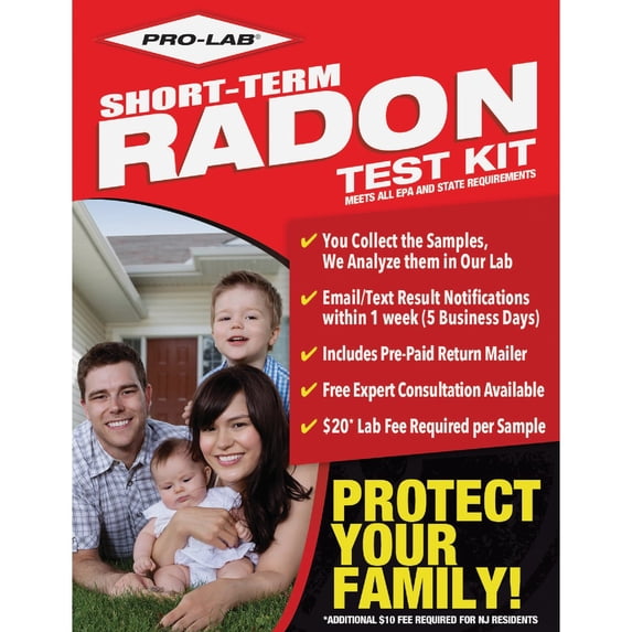 Pro-Lab Industries Radon Gas Test Kit - At-Home Air Testing - Kit