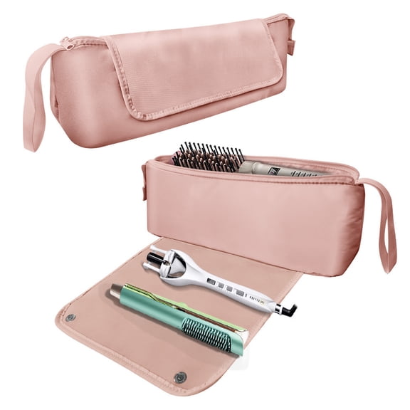Pro Large Capacity Heat Mat for Hot Hair Iron Tools Travel Bag 2 in 1, Heat Resistant Mat for Hair Straighteners, Curling Irons, Hair Dryers, Hot Air Brushes, Portable Bags Travel Essentials