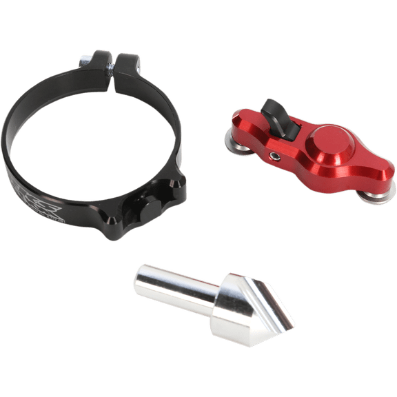 Works Connection Pro Launch Start Device for Kawasaki KX450/KX450F - CNC Aircraft Aluminum Holeshot Button, Red, Off-Road Fork Kit (12-339)