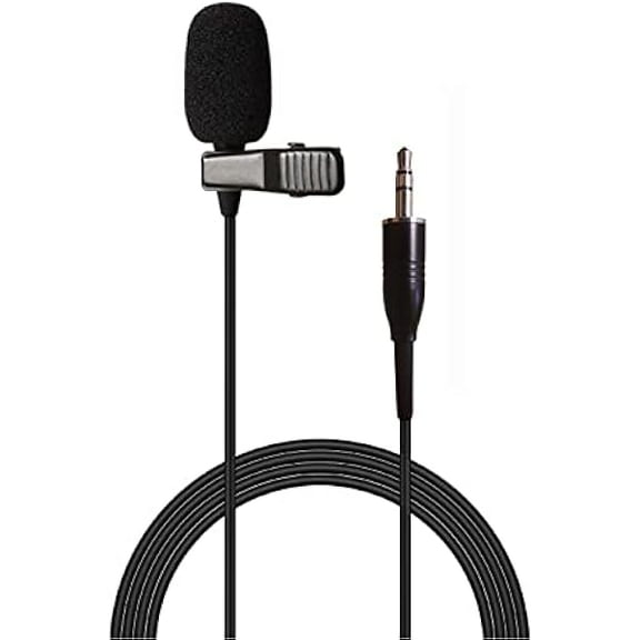 Pro Lavalier Microphone Lapel Microphone 3.5mm (1/8'') TRS Unidirectional Condenser Mic for PC Camera Voice Amplifier Wireless Transmitter, Ideal for Lectures, Podcasts