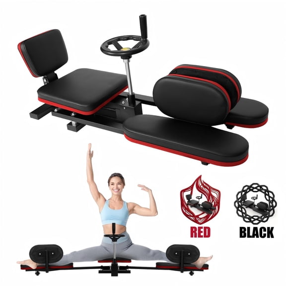 Pro Leg Stretcher Split Machine, 440lbs Red Steel 180 Adjustable Hand Wheel Split Stretcher for Flexibility Training for Dancers, Yoga, Home Gym