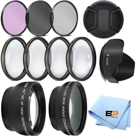 Pro Lens Kit for Canon EOS Rebel T3, T5, T5i, T6, T6i, T7i, EOS 80D, EOS 77D Cameras W/Canon EF-S 18-55mm is II STM Lens - 58mm Filter Set + 58mm Wide Angle and Telephoto Lens Included