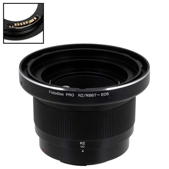 Fotodiox Pro Lens Mount Adapter Compatible with Mamiya RB67/RZ67 Mount Lens to Canon EOS (EF, EF-S) Mount D/SLR Camera Body - with Gen10 Focus Confirmation Chip and Built-In Focusing Helicoid