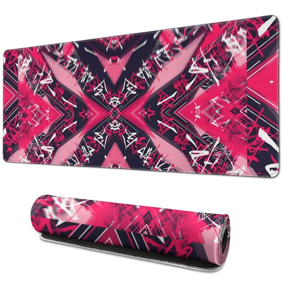 Pro-Level Gaming with Black Red Mouse Pad (31.5x11.8 inch) - Large Non-Slip Base Keyboard Mat for Precise Control and Comfort