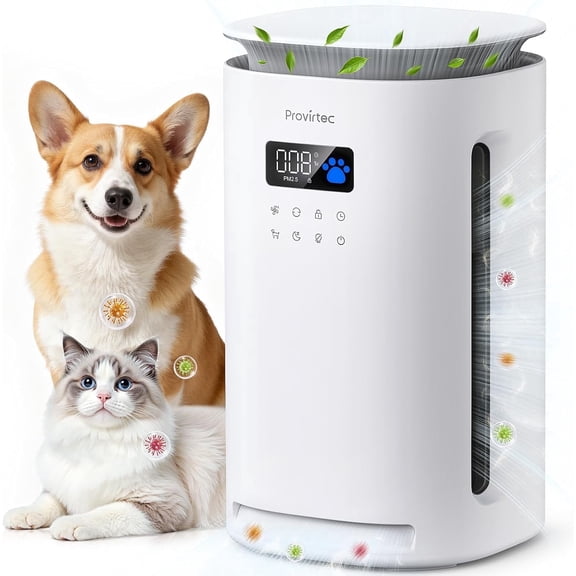 Pro-Level Pet Air Purifier for Home No More Pet Floating Fur Dander & Odor Worries 360 Wide Intake H13 True HEPA Auto/Pet Mode & Washable Pre-Filter Ultra Quiet for Bedroom/Large Room