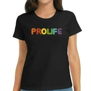 Pro Life Rainbow Rainbow Lover Gift Womens T Shirts Black S