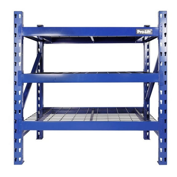 Pro-Lift Heavy Duty 3-Tier Garage Storage Shelves, Blue