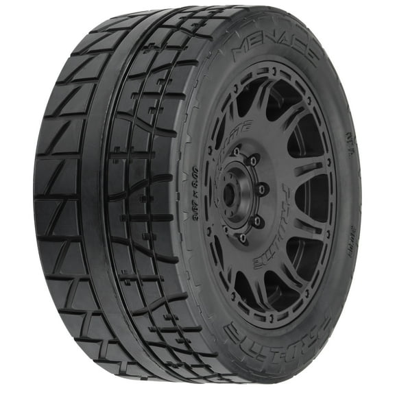 Pro-Line 1020511 Menace HP 5.7 inches Street BELTED Tires Mounted on Raid Black 8