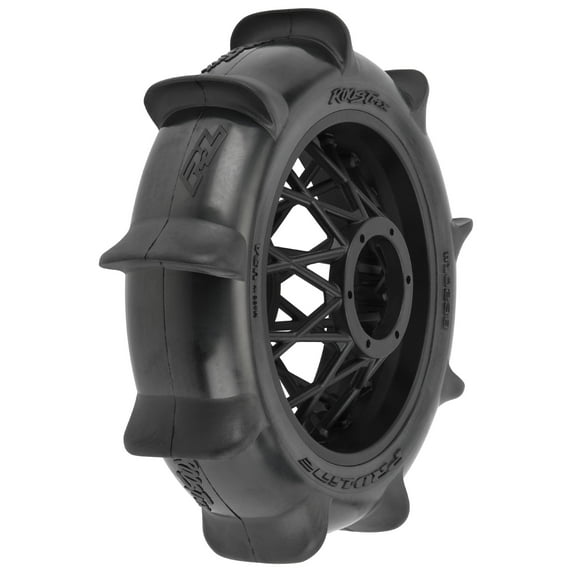 Pro-Line 1023810 Roost MX Sand/Snow Paddle Motorcycle Tire Mounted on Black Wheel