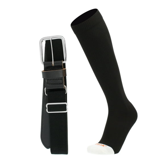Pro Line Baseball Socks and Belt Combo (Black, Small)
