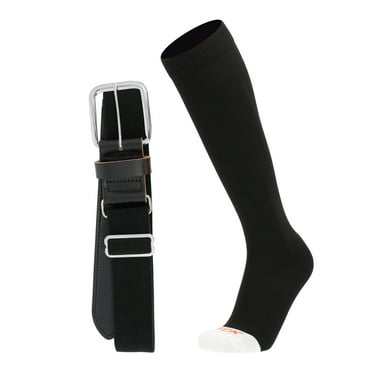 Pro Line Baseball Socks and Belt Combo (Black, X-Large)