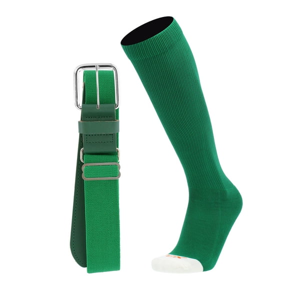 Pro Line Baseball Socks and Belt Combo (Kelly Green, X-Large)
