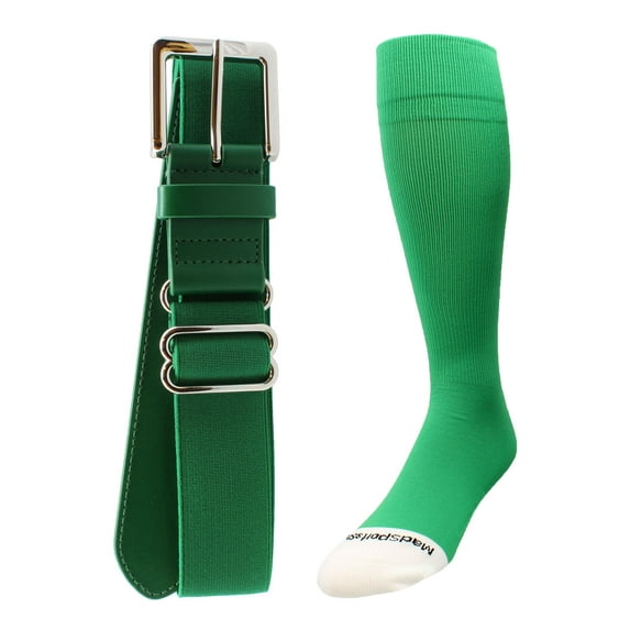 Pro Line Baseball Socks and Belt Combo (Lime, Medium)