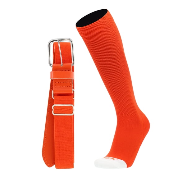 Pro Line Baseball Socks and Belt Combo (Orange, X-Large)