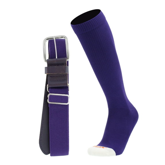Pro Line Baseball Socks and Belt Combo (Purple, Small)