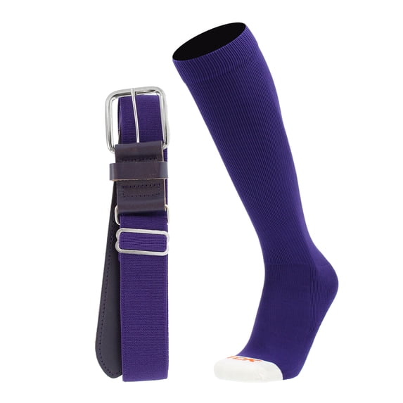 Pro Line Baseball Socks and Belt Combo (Purple, X-Large)