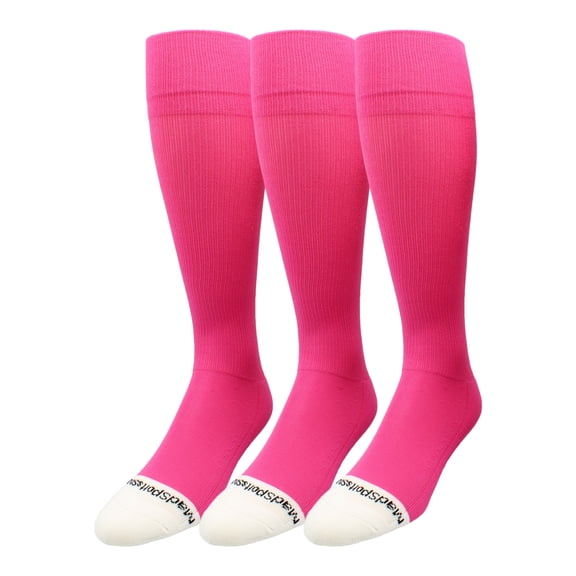 Pro Line Over the Calf Volleyball Socks (Neon Pink 3 Pack, Large)