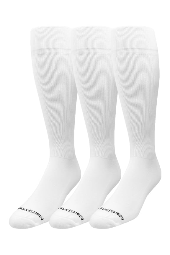 Pro Line Over the Calf Volleyball Socks (White 3 Pack, Medium)