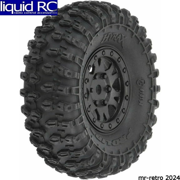 Pro-Line 1/24 Hyrax Front/Rear 1.0" Tires Mounted 7mm Black Impulse (4): SCX24