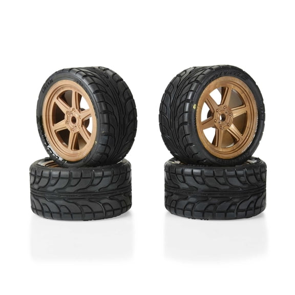 Pro-Line Racing Avenger F/R Street Tire Mounted on Overdrive Bronze Wheel 8mm Hex 4 for Losi Race Car PRO1030813