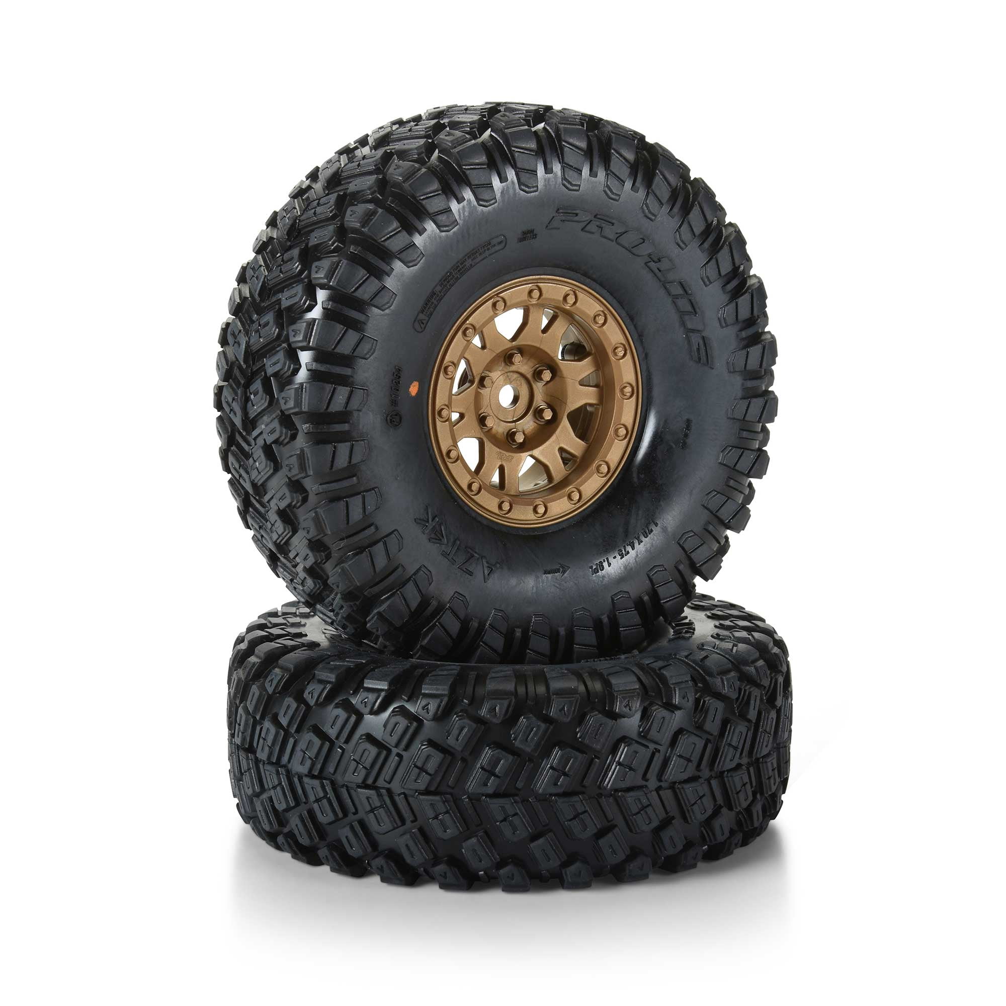 Pro-Line Racing Limited Edition Aztek G8 1.9" Crawler Tires Mounted 12mm Bronze Impulse 2 PRO1025415