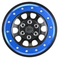 thumbnail image 1 of Pro-Line Racing Steelies Blue/Black 2.9" Stamped Steel Dual Offset +2/+10 Wheels for Axial SCX6 PRO283800, 1 of 1