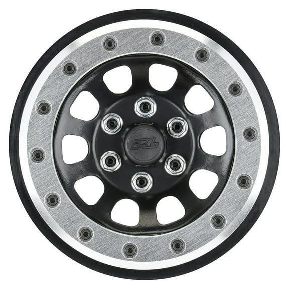 Pro-Line Racing Steelies Silver/Black 2.9" Stamped Steel Dual Offset +2/+10 Wheels for Axial SCX6 PRO283801