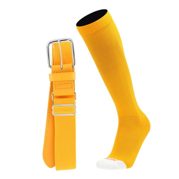Pro Line Softball Socks and Belt Combo (Gold, X-Large)