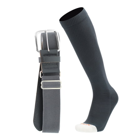 Pro Line Baseball Socks and Belt Combo (Graphite, Large)