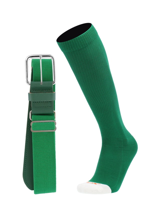 Pro Line Baseball Socks and Belt Combo (Kelly Green, Small)