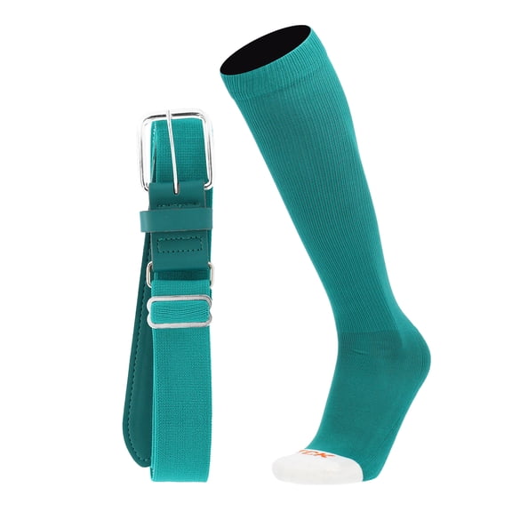 Pro Line Baseball Socks and Belt Combo (Teal, Large)