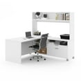 thumbnail image 1 of Pro-Linea L-Desk with Open hutch in White, 1 of 4