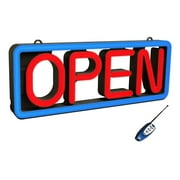 Pro-Lite LED Open Sign, Multicolor, 22L x 8.25H With Remote Go Green - NEW