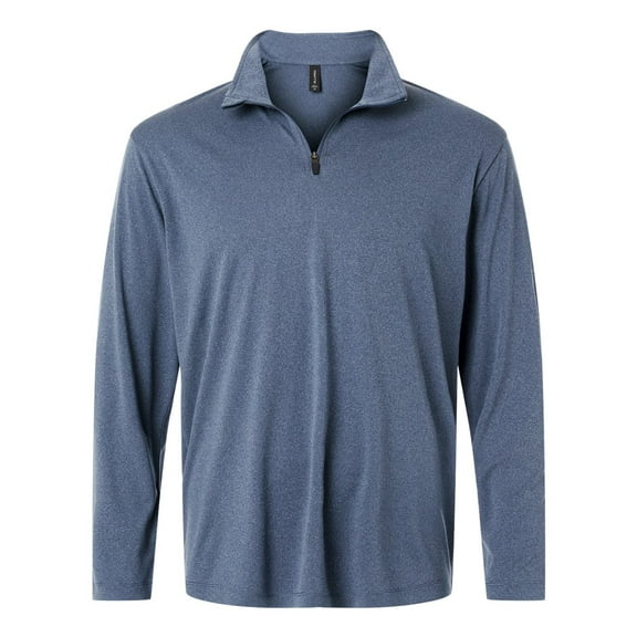 AllPro 41870 Pro-Lock Performance Quarter-Zip Pullover-Heather Navy-3XL